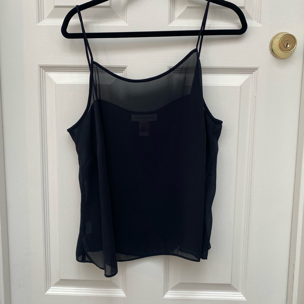 Jones New York Black Sheer Camisole Top - 16W